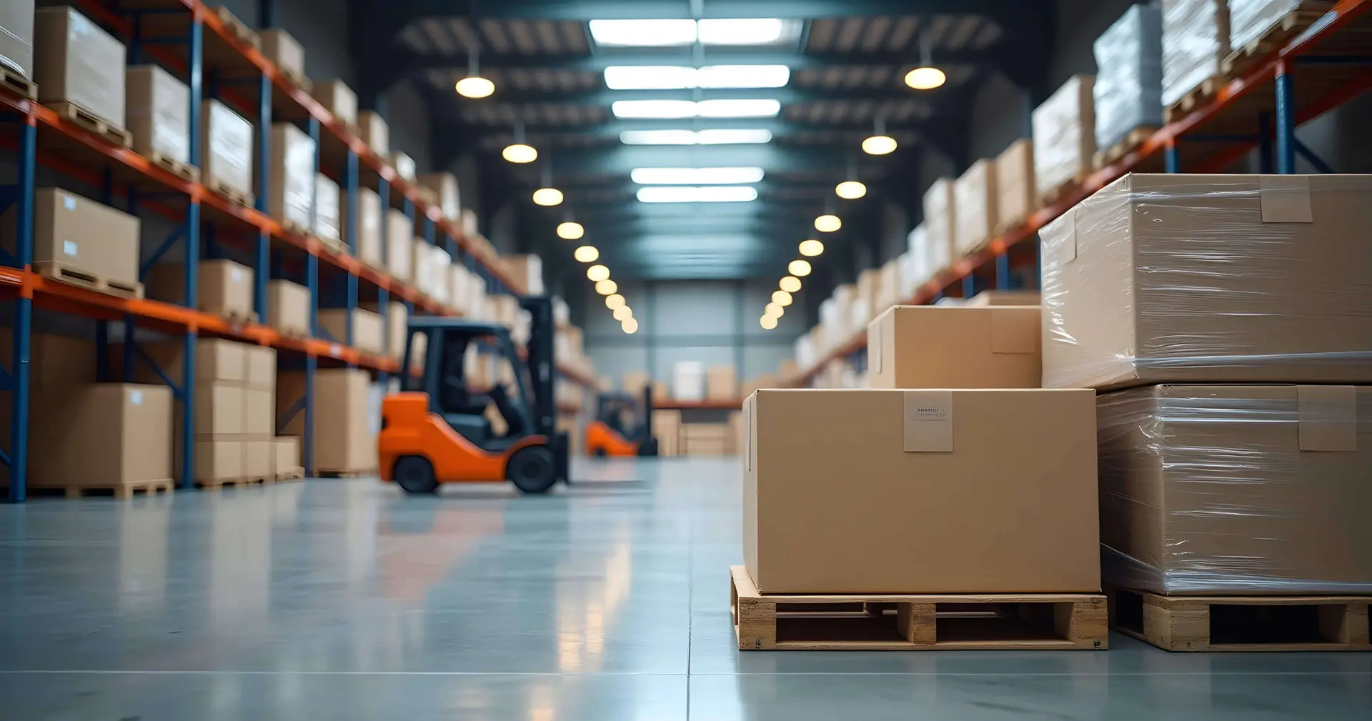 Organized freight warehouse representing smooth paperwork and invoicing